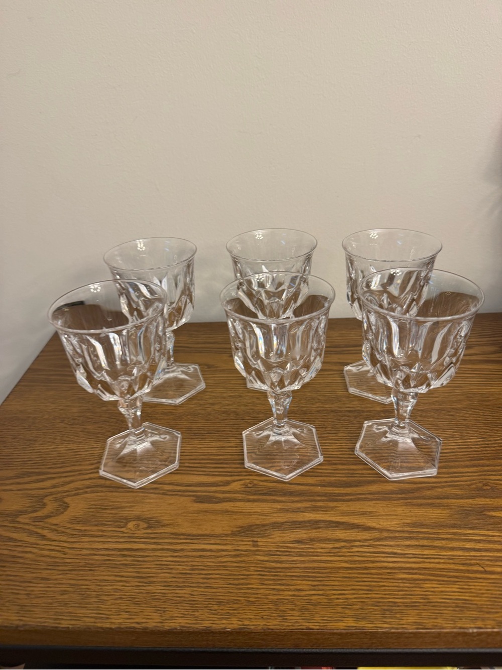 Cristal d’Arques Chaumont Wine Goblets Set of 6 Vintage 5.25” French Glass